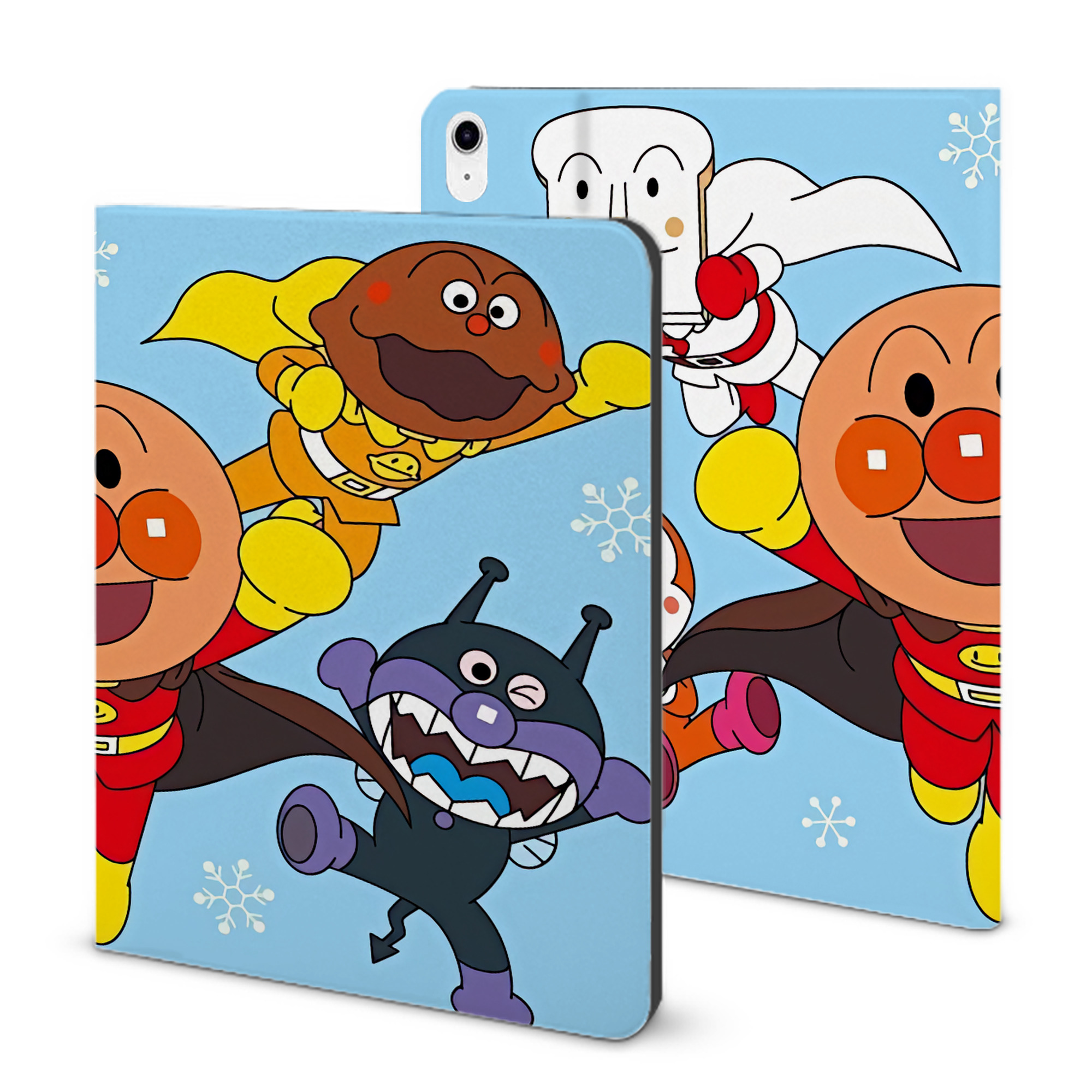 （画像用） アンパンマン Anpanman IPad ケース ブック型 PUレザー TPU 耐衝撃 軽量 薄型 ペン収納なし 全面保護 IPad 各モデル対応
